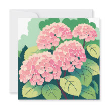 Pink Hydrangea Bush Card