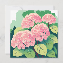Pink Hydrangea Bush Card