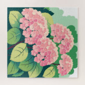 Pink Hydrangea Bush Card Puzzle (Horizontal)