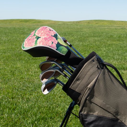 Pink Hydrangea Bush Golf Headcover (In SItu)