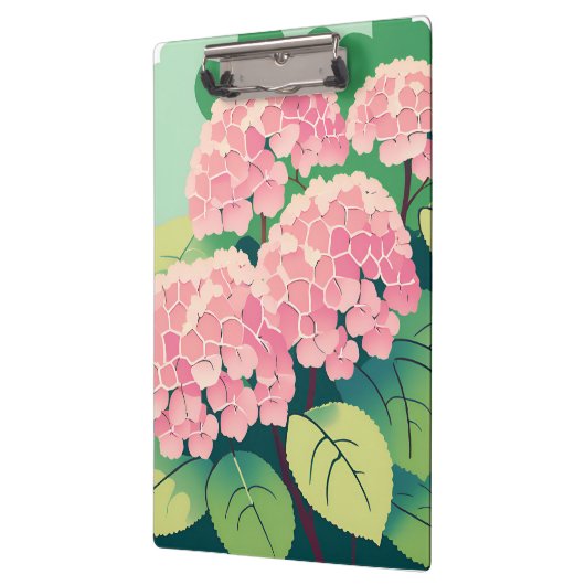 Pink Hydrangea Bush Klemmbrett (Links)