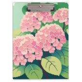 Pink Hydrangea Bush Klemmbrett (Vorderseite)