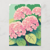 Pink Hydrangea Bush Postcard Postkarte (Vorderseite)