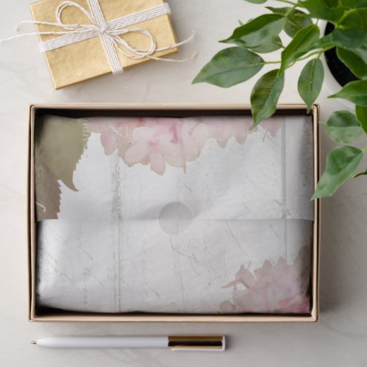 Pink Hydrangea Butterfly Blume Blumenschrift Art Seidenpapier (Geschenk)