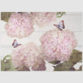 Pink Hydrangea Butterfly Blume Blumenschrift Art Seidenpapier (Vorderseite)