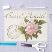 Pink Hydrangea Carte Postale Blume Vintag Französi Seidenpapier (Handwerk)