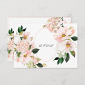 Pink Hydrangea Cosmos White Tulip Wedding RSVP Karte (Vorne/Hinten)