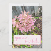 Pink Hydrangea Einladung (Vorderseite)