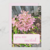 Pink Hydrangea Einladung (Vorne/Hinten)