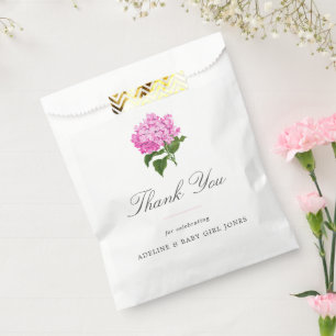 Pink Hydrangea Elegant Baby Boy Dusche Geschenktütchen