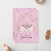 Pink Hydrangea Envelope Gold Arches Mitteilungskarte (Vorderseite/Rückseite Beispiel)