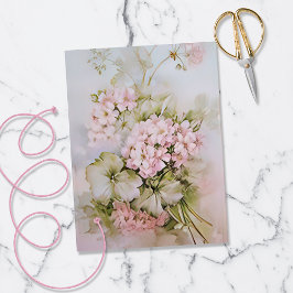 Pink Hydrangea Fairy Garden Floral Seidenpapier