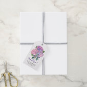 Pink Hydrangea Floral 80. Geburtstag Vielen Dank Geschenkanhänger (Mit Garn)