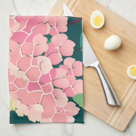 Pink Hydrangea Floral Botanical Geschirrtuch