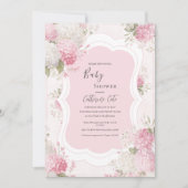 Pink Hydrangea Floral Elegant Baby Shower Einladung (Vorderseite)