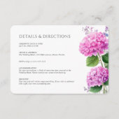 Pink Hydrangea Flowers Watercolor Elegant Wedding Begleitkarte (Vorderseite)