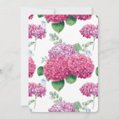 Pink Hydrangea Flowers Watercolor Oval Wedding Einladung (Rückseite)