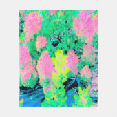 Pink Hydrangea Garden mit gelben Folies Fleecedecke (Vorderseite)