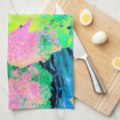 Pink Hydrangea Garden mit gelben Folies Geschirrtuch (Viertel Falte)