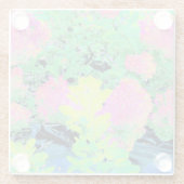 Pink Hydrangea Garden mit gelben Folies Glasuntersetzer (Rückseite)