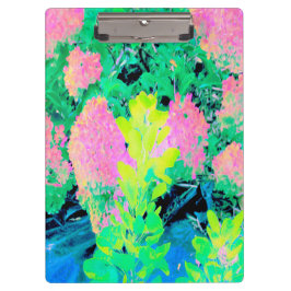 Pink Hydrangea Garden mit gelben Folies Klemmbrett