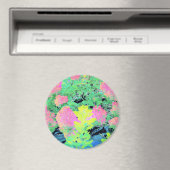 Pink Hydrangea Garden mit gelben Folies Magnet (In Situ (Geschirrspüler))