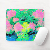 Pink Hydrangea Garden mit gelben Folies Mousepad (Mit Mouse)
