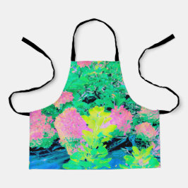 Pink Hydrangea Garden mit gelben Folies Schürze