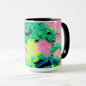Pink Hydrangea Garden mit gelben Folies Tasse (VorderseiteRechts)