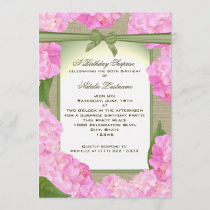 Pink Hydrangea Garden Party Geburtstag Einladung