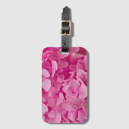 Pink Hydrangea Gepäckanhänger (Vorderseite Vertikal)