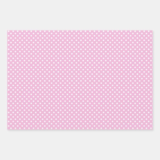 Pink Hydrangea Gingham und Polka Dot Pattern Geschenkpapier Set (Vorderseite 3)