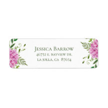 Pink Hydrangea Girl Baby Dusche Rücksendeadresse