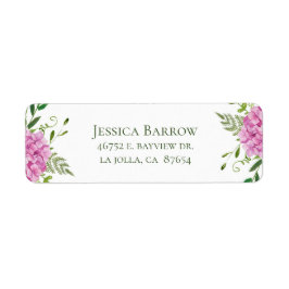 Pink Hydrangea Girl Baby Dusche Rücksendeadresse