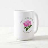 Pink Hydrangea Grand-Millenium Beste Lehrerin Kaffeetasse (VorderseiteRechts)