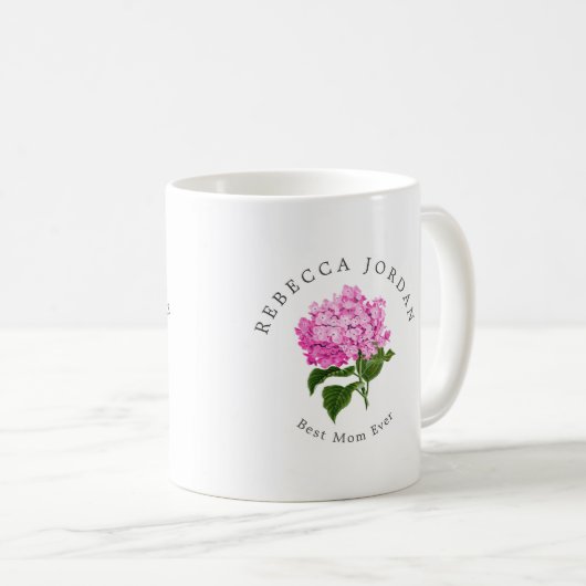 Pink Hydrangea Grand-Millenium Beste Mama je Kaffeetasse (VorderseiteRechts)