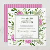 Pink Hydrangea Hochzeitsempfang Einladung (Vorne/Hinten)