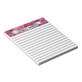 Pink Hydrangea Hübsch Personalisiert Lined Notepad Notizblock (angewinkelt)