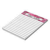 Pink Hydrangea Hübsch Personalisiert Lined Notepad Notizblock (Rotiert)