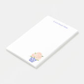 Pink Hydrangea in Chinoiserie Planer Post-It Note  Klebezettel (angewinkelt)