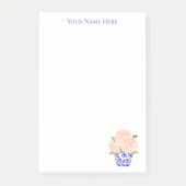 Pink Hydrangea in Chinoiserie Planer Post-It Note  Klebezettel (Vorderseite)