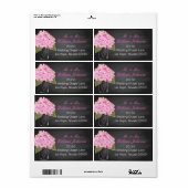 Pink Hydrangea Jar Chalkboard Wedding Label (Vorne)