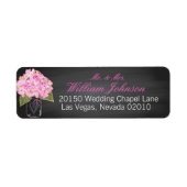 Pink Hydrangea Jar Chalkboard Wedding Label (Vorne)