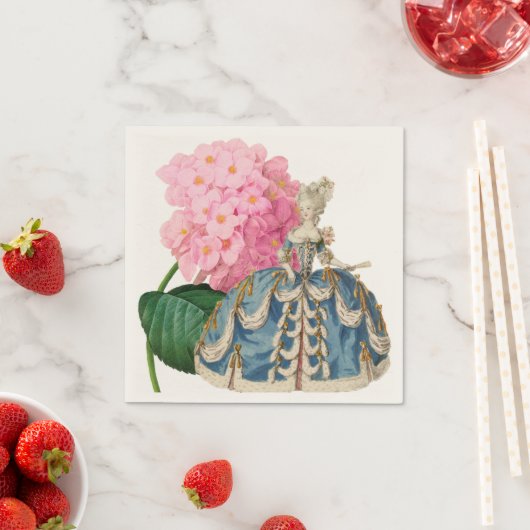 Pink Hydrangea Marie Antoinette Ecru Napkin Serviette (Beispiel)