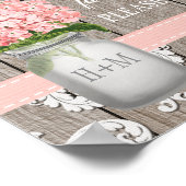 Pink Hydrangea Mason Jar Bitte nehmen Sie einen Ge Poster (Ecke)