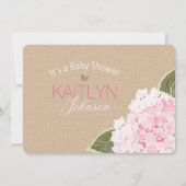 Pink Hydrangea Mason Jar Rustic Baby Dusche Einladung (Rückseite)