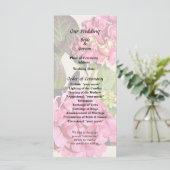 Pink Hydrangea mit Blätter Hochzeitsprogramm Programm (Stehend Vorderseite)
