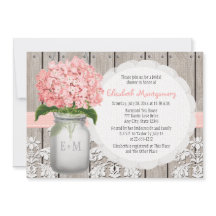 Pink Hydrangea Mit Monogramm Mason Jar Brautparty