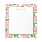 Pink Hydrangea Muster Notepad Notizblock (Vorderseite)
