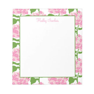 Pink Hydrangea Muster Notepad Notizblock